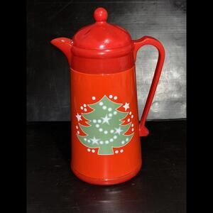 Waechtersbach Holiday CHRISTMAS TREE Plastic Thermos Carafe & Lid  Red Vintage!